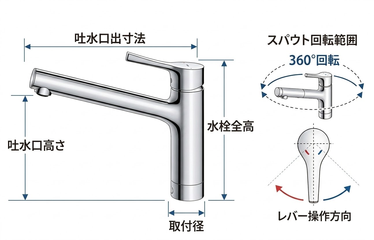 TKS05301J 寸法 可動域 図