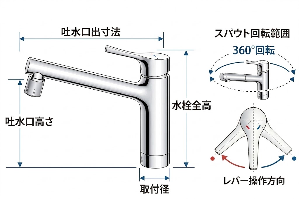 TKS05303J 寸法 可動域 図