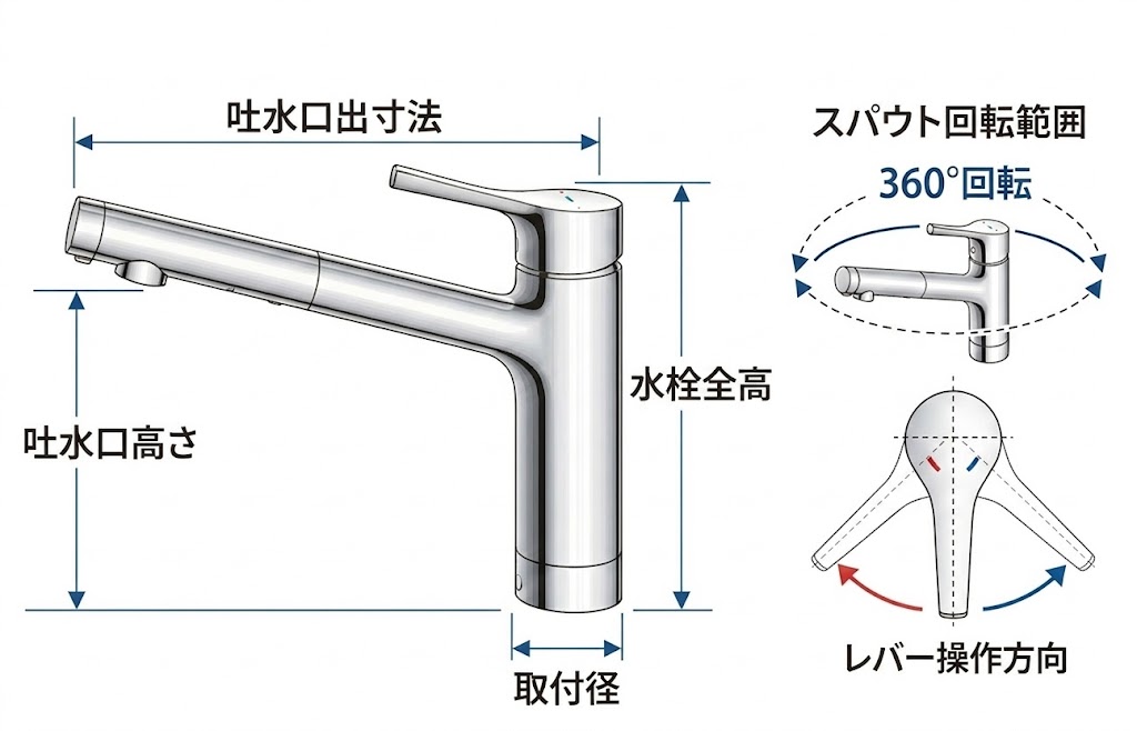TKS05304J 寸法 可動域 図