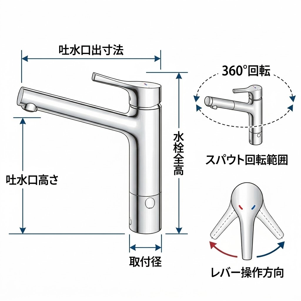 TKS05309J 寸法 可動域 図