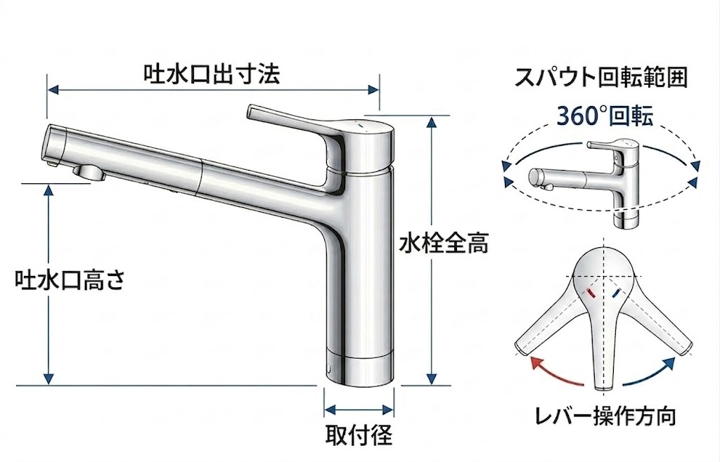 TKS05320J 寸法 可動域 図