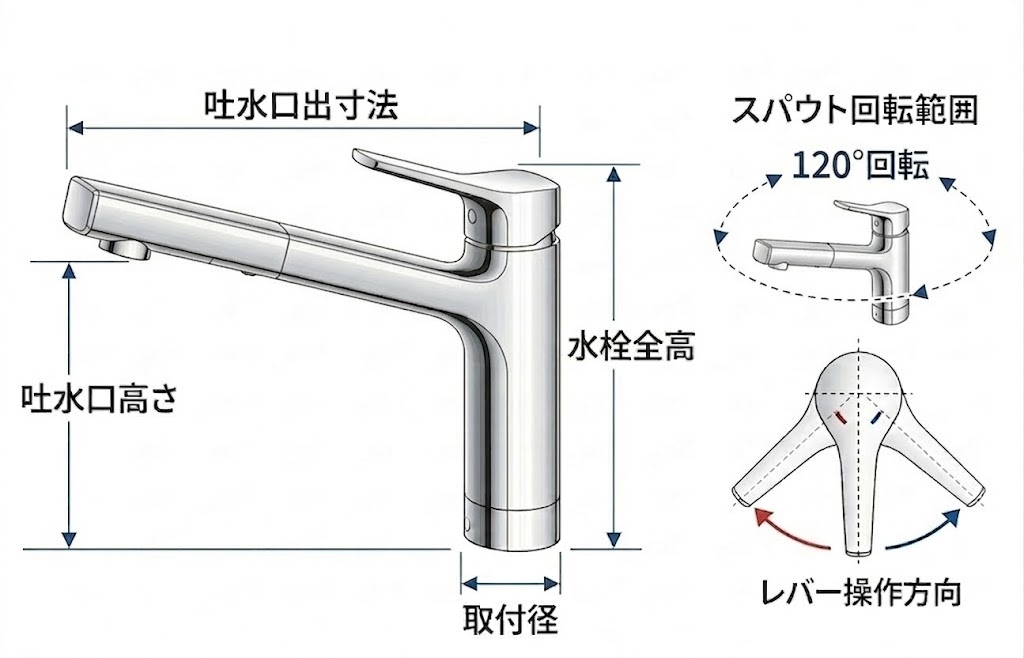 TKS05321J 寸法 可動域 図